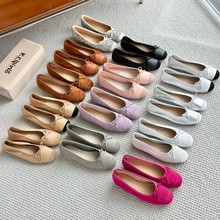 2025春季新款玛丽珍女鞋平底小方头浅口小单鞋舒适真皮平跟跳舞鞋