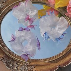 蝴蝶大腸圈   2023新款簡約氣質少女發圈發繩網紅ins甜美髮飾頭繩