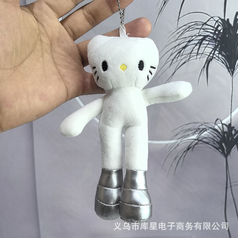 日系 三丽鸥名媛款黑色长腿 凯蒂猫毛绒挂件钥匙扣玩偶包包钥匙扣|undefined