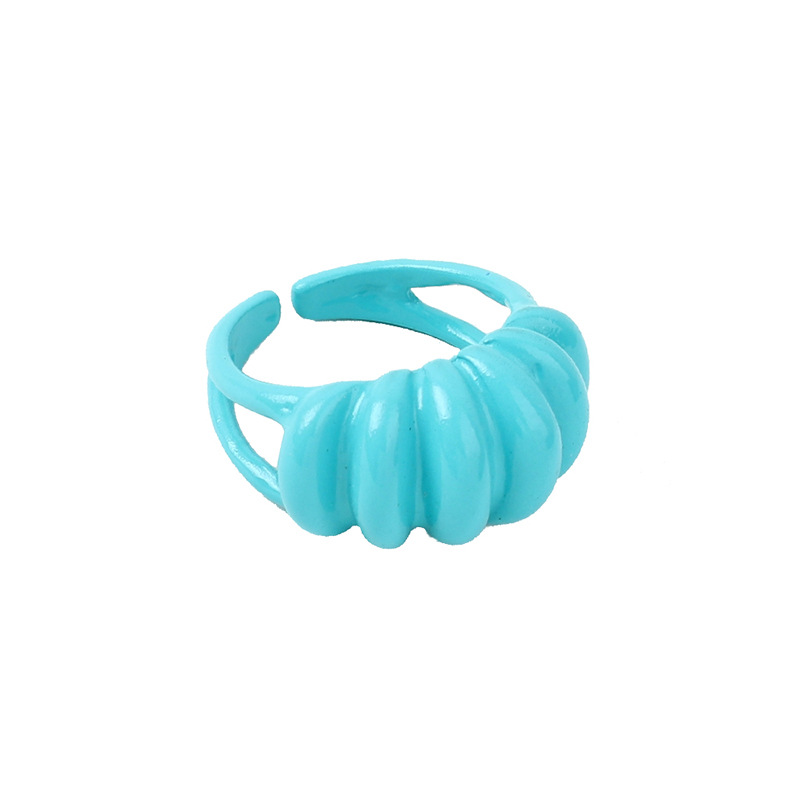 7g Weight Women'S Gender Royal Blue, Light Blue, Lake Blue, Green, Yellow Color Simple Candy Color Geometric Opening Ring Wholesale 5