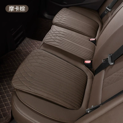 rear integrated three-piece seat cover | Seat cushion, seat cover - mocha-brown-rear-1-pack
