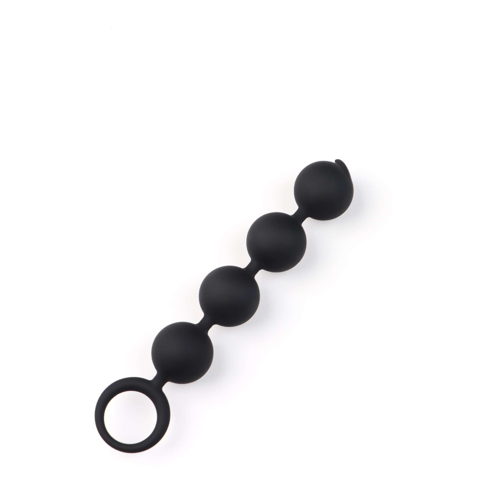 Silicone Anal Plug with Pull Beads, Manual Handle Control, Black Prostate Massage Toy for Men — detail image 9