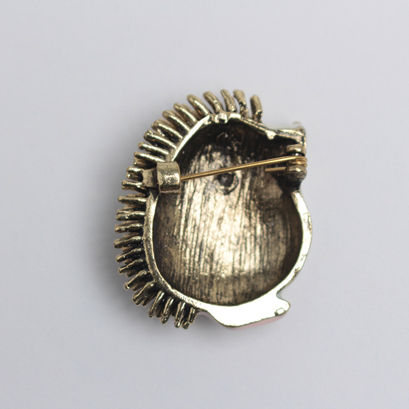Creative Enamel Hedgehog Brooch Fashion Clothing Accessory Brooch Decoration Fixed Anti-Exposure Accessory Fashion in Stock