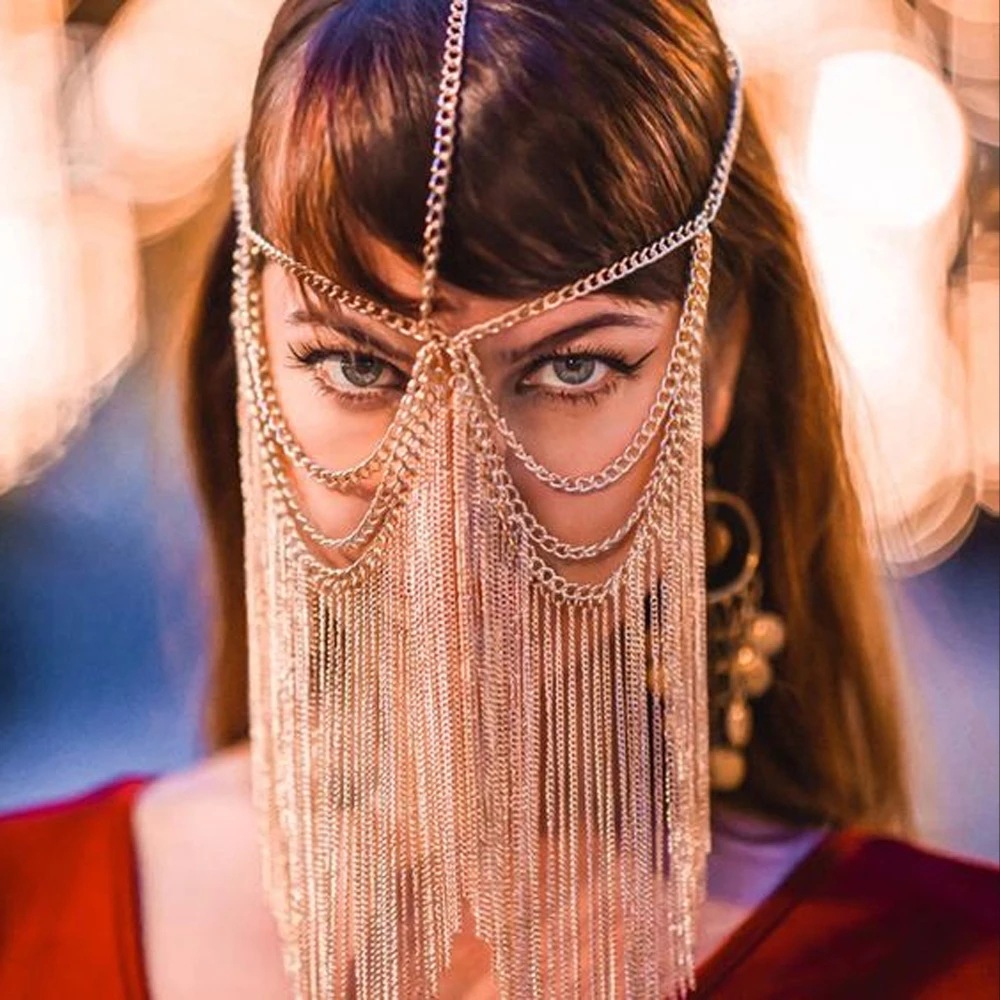 Title 6, Masque chaîne de cheveux ethnique pour femmes S...