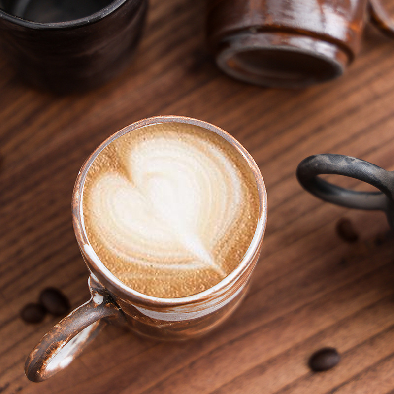 Espresso Latte Art, Afternoon Tea Top Quality Cup, Ceramic Japanese-Style Rustic Vintage Mug, Custom Logo_voghion.com