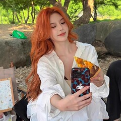 中分网红超长假发橘色森系写真长卷发女团jk港风整顶全头套假发