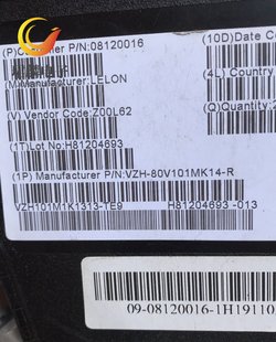 80V100Uf 12.5X13.5 Liling Vzh Chip Electrolytic Capacitor Vzh101M1K1313-Te9