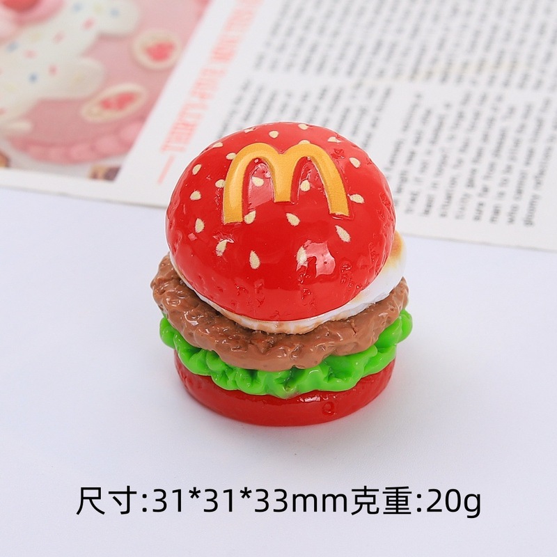 立体鸡蛋汉堡食玩卡通手工diy饰品配件奶油胶树脂小配件发夹材料|undefined