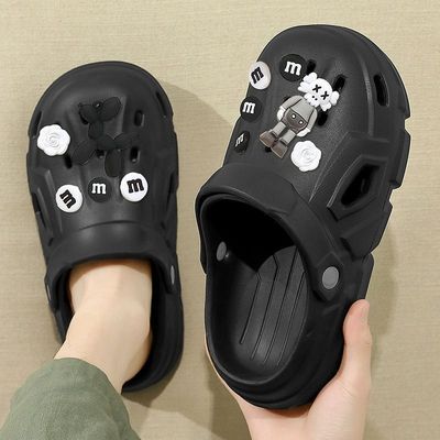 Летние тапочки в стиле Crocs на платформе, ультрамягкие пляжные женские женские тапочки, коллекция 2024 года, подходят для носки на улице, для влюбленных, закрытый носок
