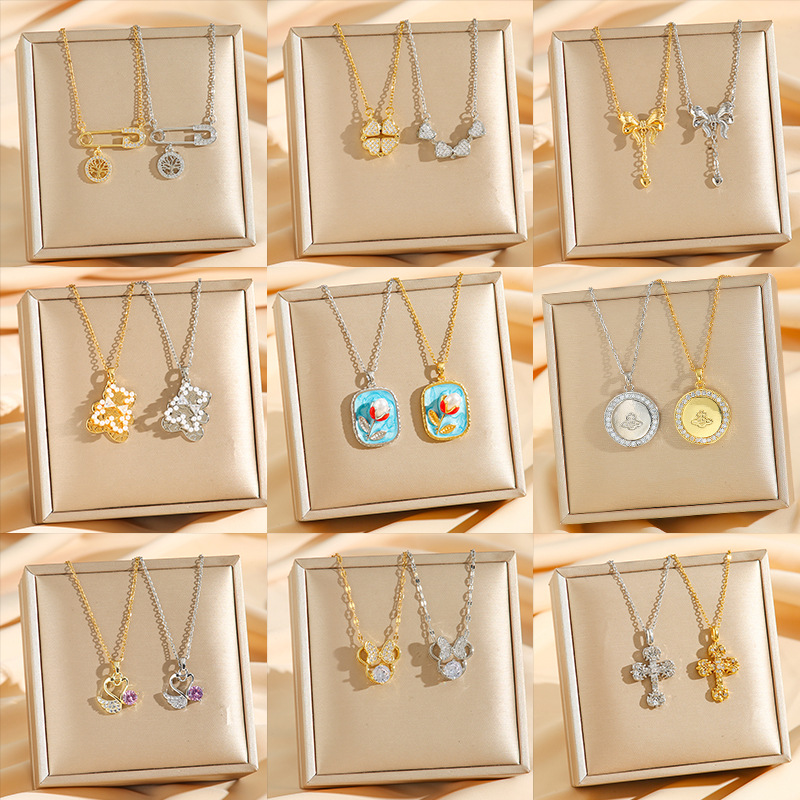 轻奢钛钢不掉色饰品项链女百搭高级感小众设计吊坠新款简约锁骨链