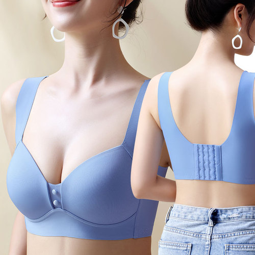 Thin bra without rims, women's seamless invisible bra, large size, large size, full cup push-up, push-up bra