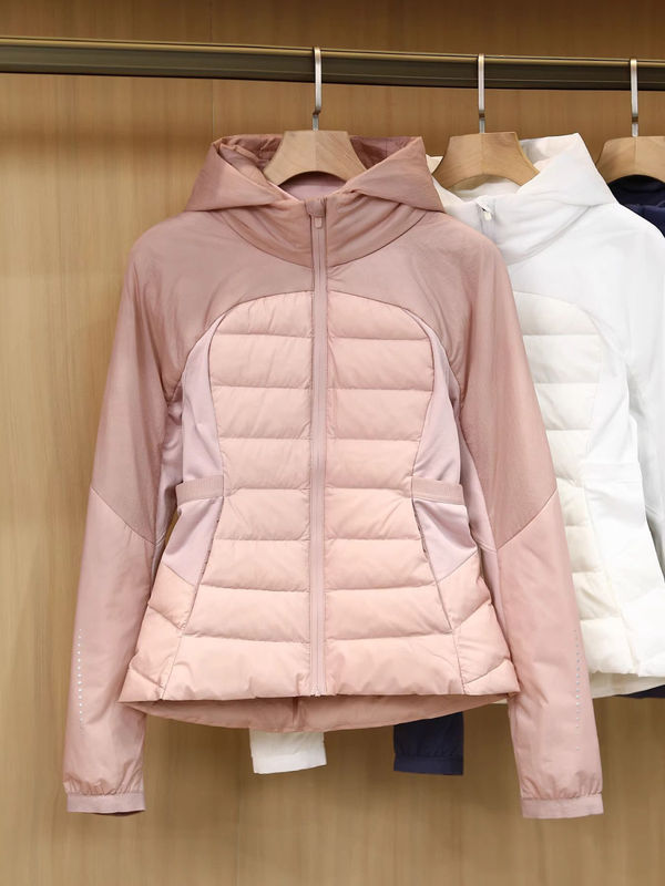 设计感拼接修身二棉瑜伽服女春秋连帽冲锋衣外套YL轻奢|undefined