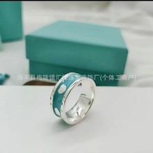 T家ins风珐琅爱心戒指女糖果色轻奢小众设计送女友生日礼物轻奢风