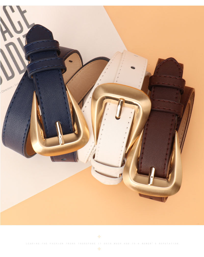 Elegant Simple Style Solid Color Imitation Leather Alloy Women's Leather Belts display picture 2