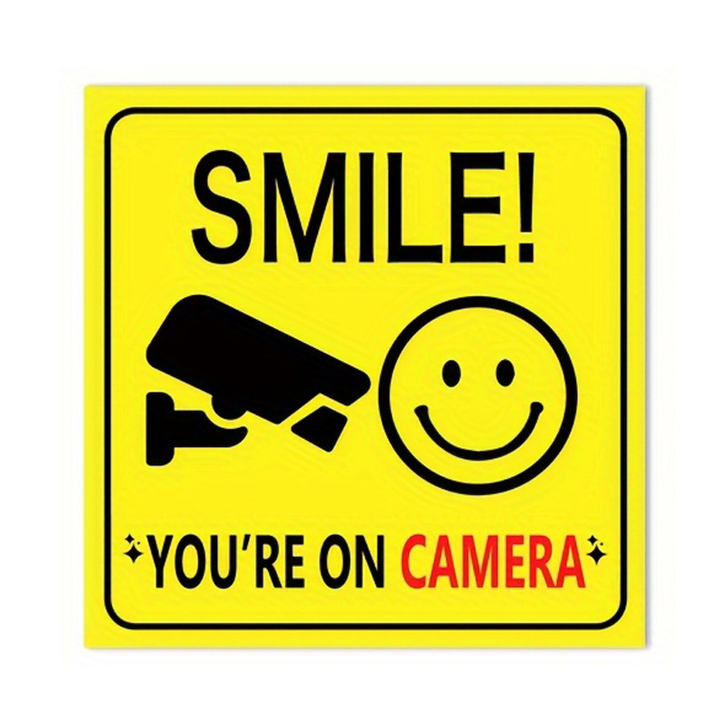 Laughing one of you in front of the camera, the scope of the outdoor video monitoring warning CCTV safety camera logo 2