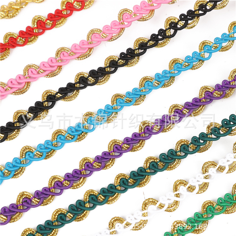 Exquisitos accesorios de encaje de Phnom Penh multicolor, accesorios de bricolaje para decoración de ropa y artesanías