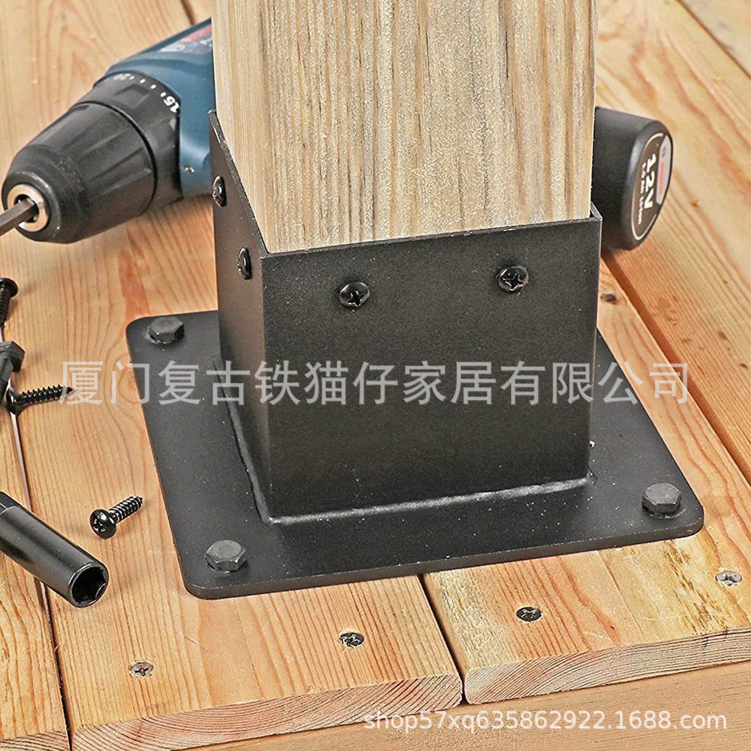 soporte de gazebo ancla de tierra ancla de columna pesada ancla de madera negra mate soporte de columna para soporte de barandilla de cubierta gazebo