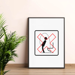 Modern Minimalist Funny Line Art Bathroom Rules Sign Poster Canvas Painting Bathroom Sanitary Ware Decoration