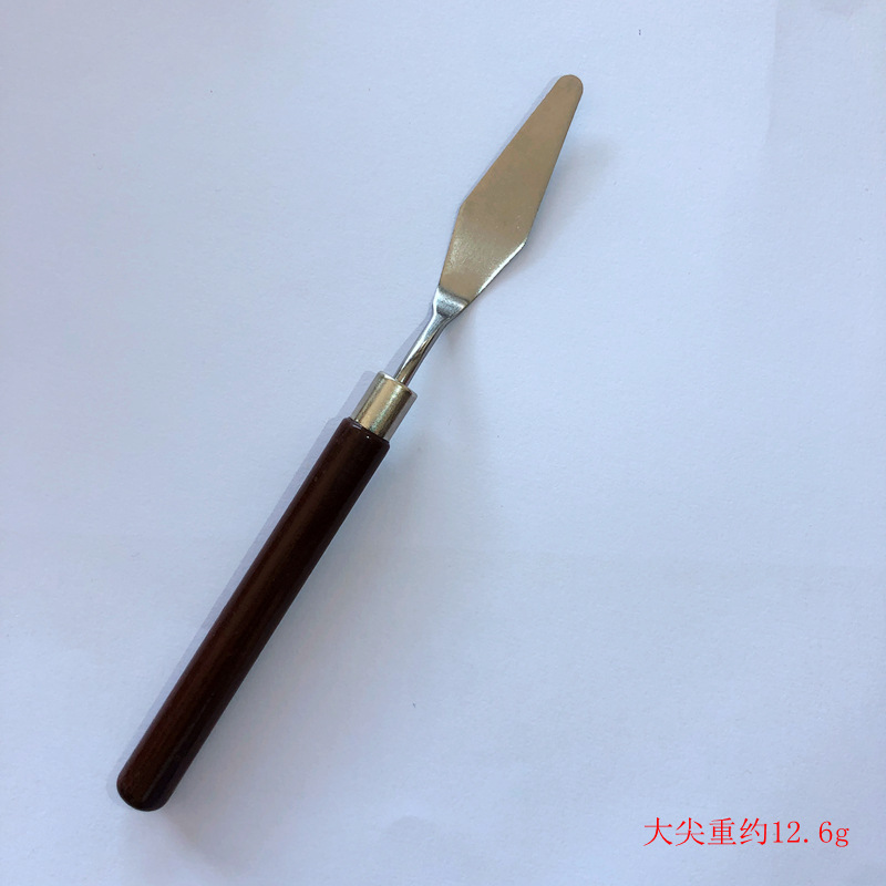 Cuchillo de pintura al óleo especial de arte, polvo de agua, pigmento de acrílico, cuchillo de selección de cuchillo de madera de acero inoxidable, cuchillo de toner de punta plana