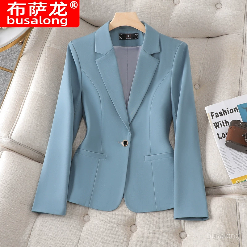 Новый женский профессиональный блейзер Busalong с длинными рукавами, формальная куртка, рабочая одежда 8315.