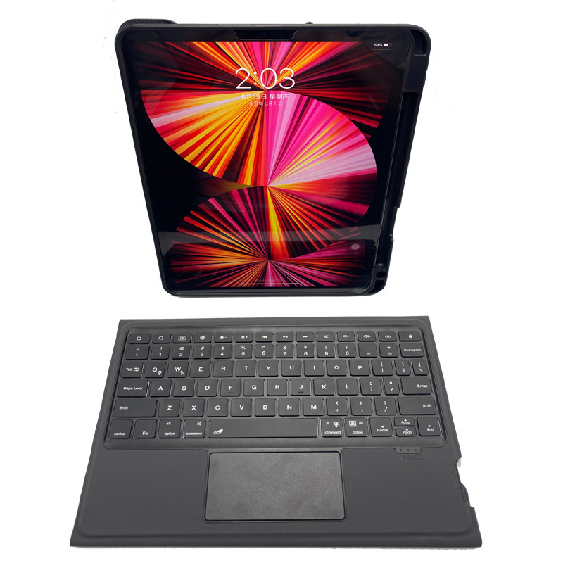 2020 ipad pro wonderful control keyboard ipad air4 keyboard leather touch keyboard colorful backlit keyboard