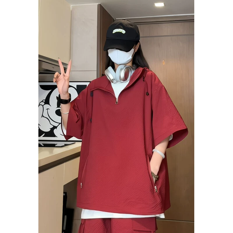 Большое количество для видео пузырьковой пряжи Летняя футболка с капюшоном с короткими рукавами мужской CP73-Специальный p35