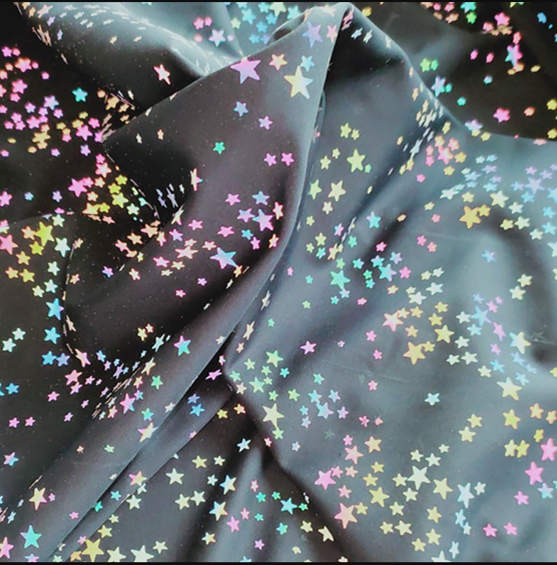 다채로운 스타 프린트 스트레치 천