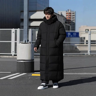 羽绒服男女超长款大码过膝加厚情侣中戏剧学院同款白鹅绒宽松