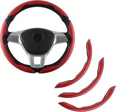 All Seasons, Steering wheel cover - fiber-red-3-pack-38cm-round