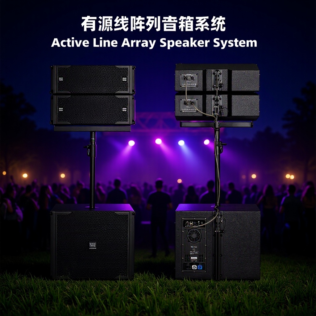 Equipo de audio para presentaciones en escenario, sistema de altavoces activos, altavoces de arreglo lineal de alta gama, impermeables para exteriores, altavoces de arreglo lineal activos