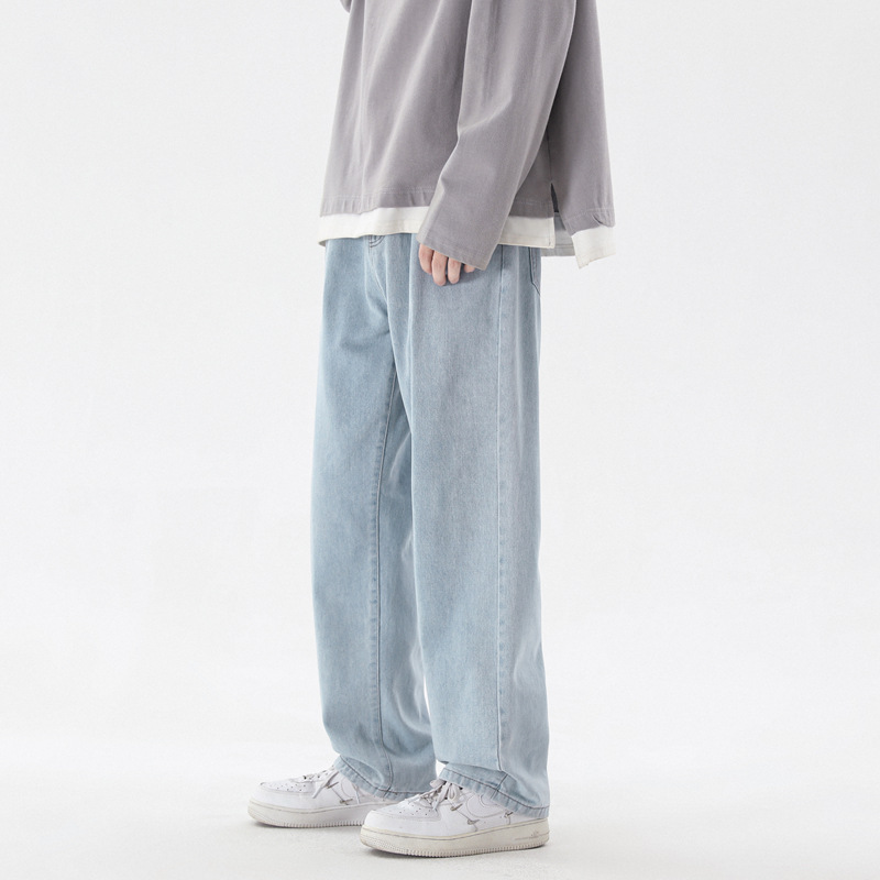 Jeans primavera y otoño nuevos pantalones largos retro rectos para hombres