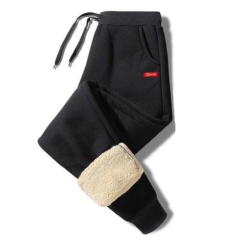 Lamb Wool Pants for Men - Autumn/Winter Solid Color Loose Fit Casual Long Trousers - Plus Size Warm Exercise Pants for Spring/Autumn Warmth