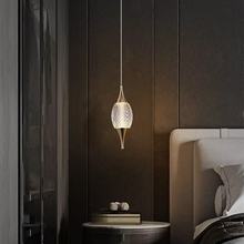 轻奢床头卧室吊灯客厅电视背景橄榄球亚克力吊灯前台酒店创意吊灯