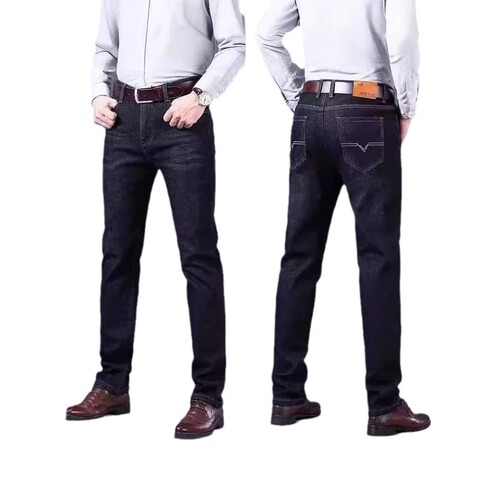 Worksite work thin elastic mens spring and autumn loose cool straight leg versatile casual durable jeans