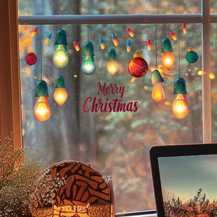 MS-XA029 New Cross-border Christmas Color Holiday Lights Hanging Window Stickers Glass Doors and Windows Atmosphere Decorative Wall Stickers