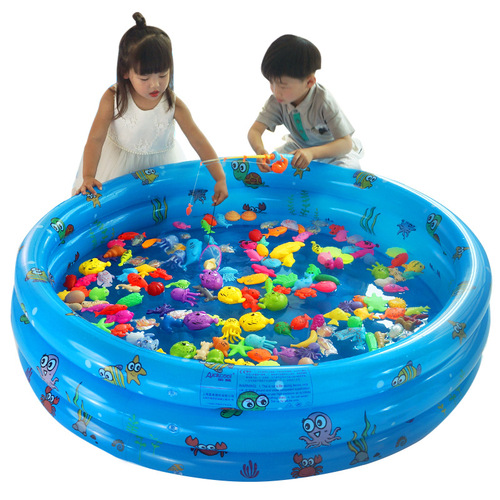Double-Bead Induction Fish Kids' Glow-in-the-Dark Fishing Toy – Boys' and Girls' Educational Magnetic Pool Set with Rod, Perfect for Ages 1+
