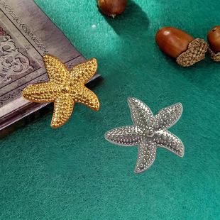 Amazon Explosions Golden Starfish Brooch Marine Life Brooch Creative Small Starfish Bag Hat Decorations