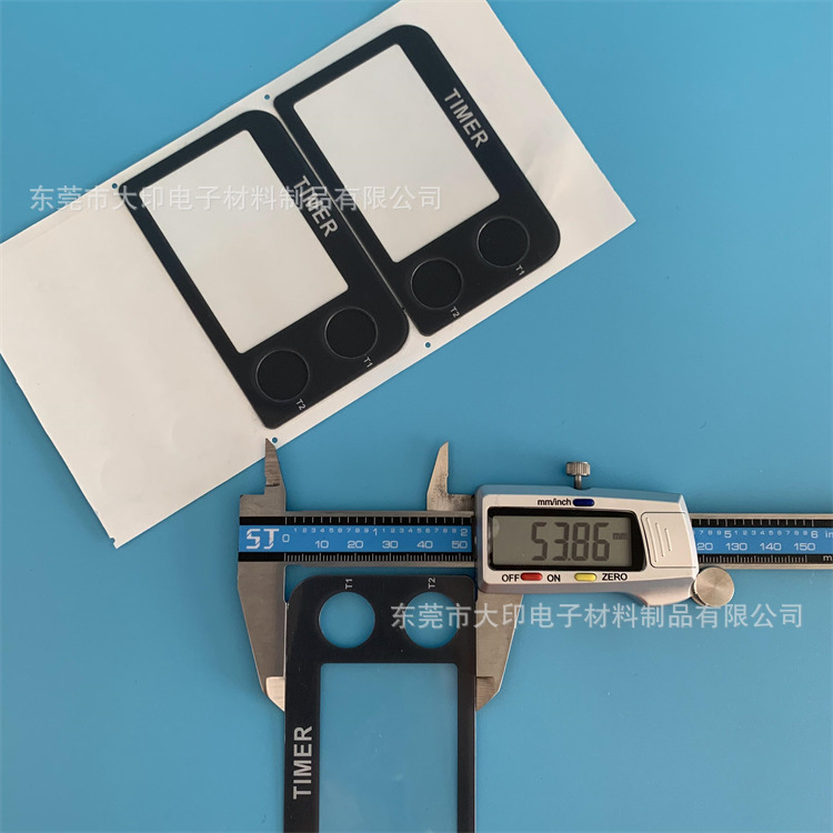 网版丝印黑色边框/透明矩形透光显示表面防刮花按键开关PC镜片