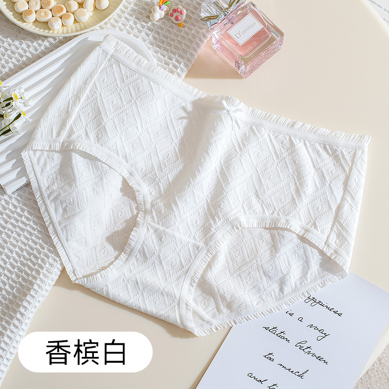 Jacquard de algodón para niñas, calzoncillos cómodos de cintura transpirables, calzoncillos de seda de morera 10A, calzoncillos antibacterianos para mujeres