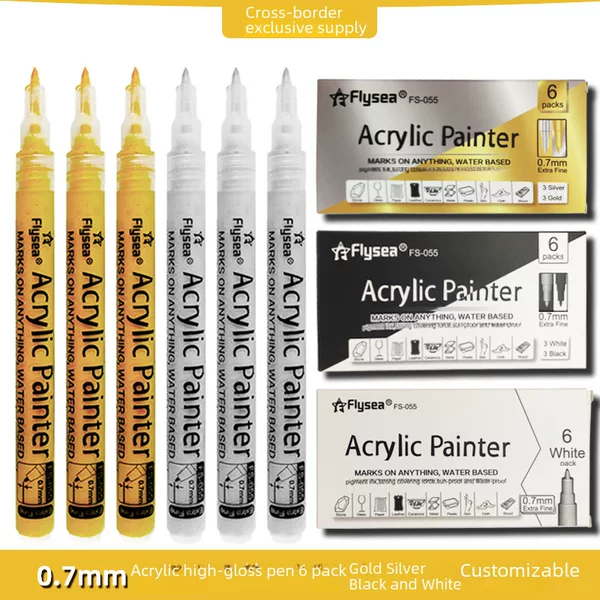 Cross-Border Gold and Silver Acrylic Photo Album Guka Polaroid DIY Acrylic Pen Hand-Painted Pen Marker Pen Metallic Color