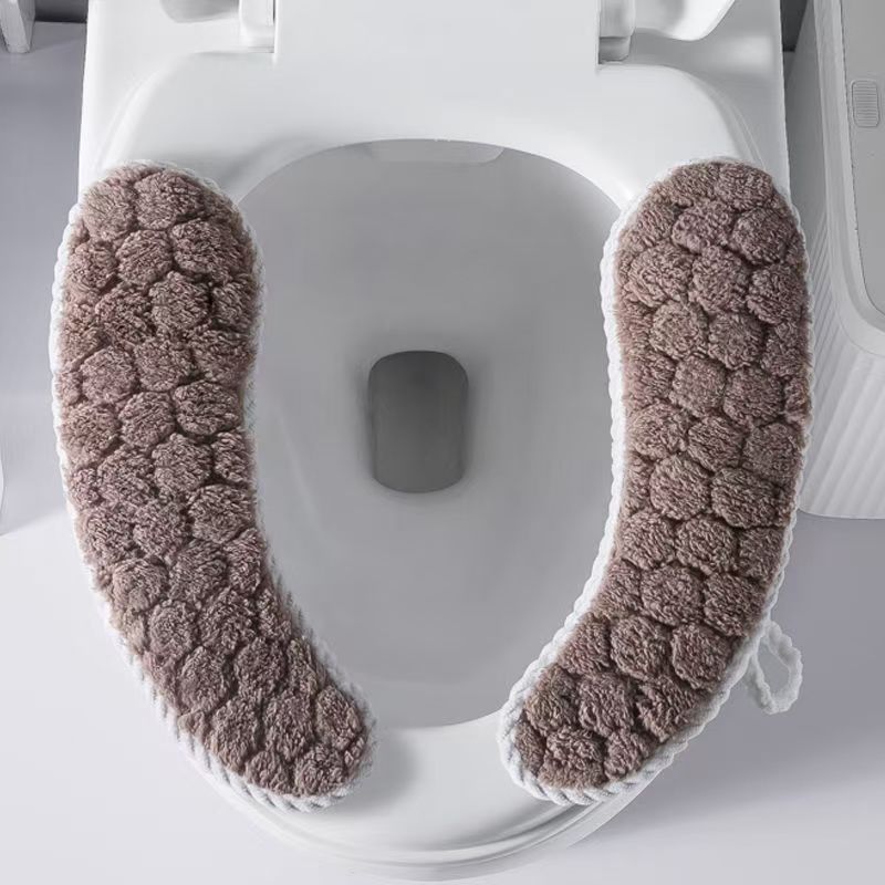 Otoño y invierno cómodos, protección del medio ambiente, moda, almohadilla de inodoro gruesa de dos piezas, cojín de asiento de cuatro estaciones.