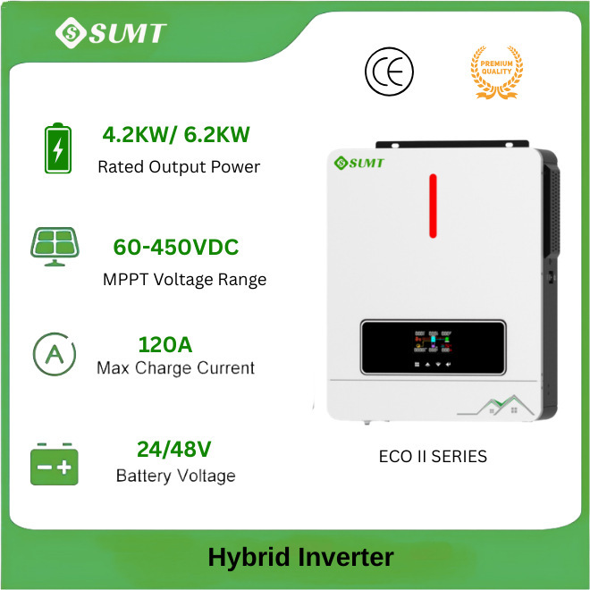 Eco-Ii Series Solar Inverter Dual Output Hybrid Inverter with Bms Wifi 4.2/6.2Kw
