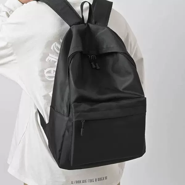 Casual Large-Capacity Backpack Men's Backpack Black School Bag Female College Student Backpack Female Shoulder Versatile Computer Bag Trendy