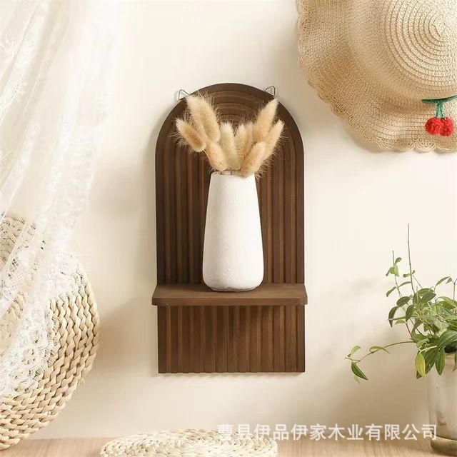 木製壁掛け収納ラック、家庭用壁掛けオーガナイザー、ボヘミアンアロマキャンドルディスプレイラック、装飾ラック|undefined