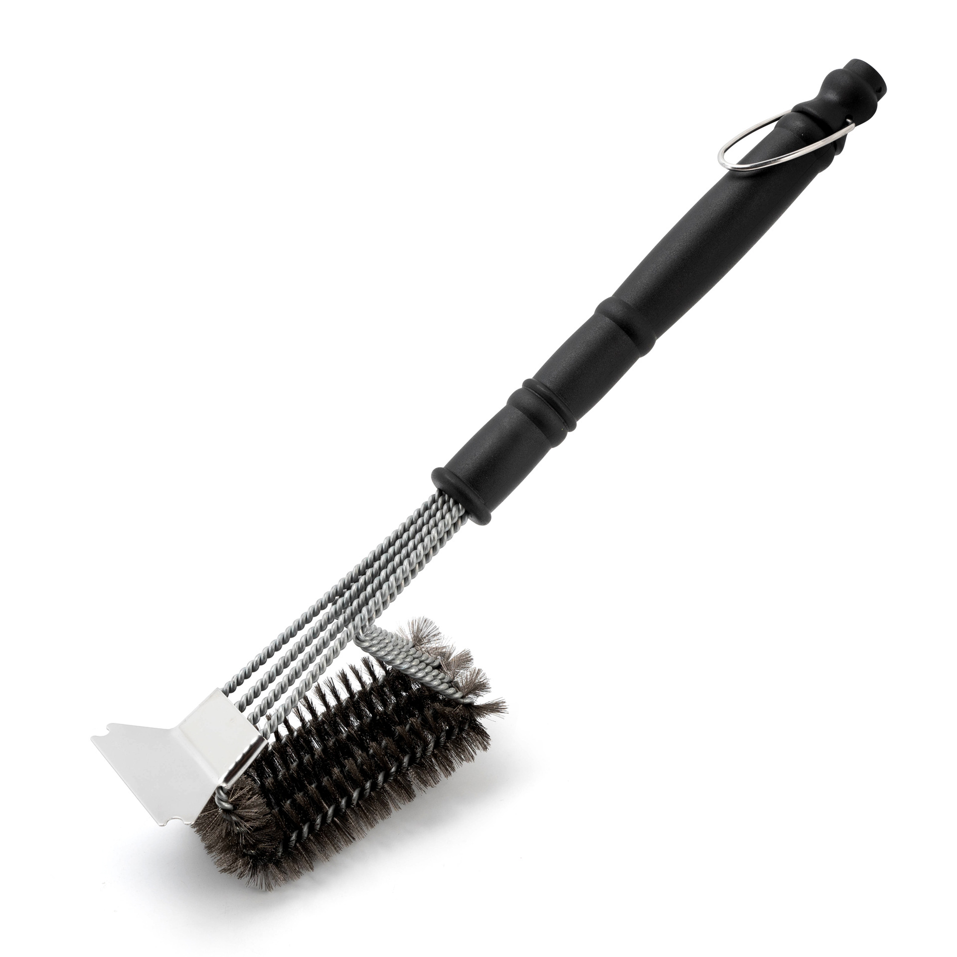 Rust steel with scraper four-head barbecue brush wire brush grill grill cleaning brush barbecue cleaning brush BBQ tool