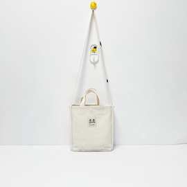定制帆布斜挎包韩版简约休闲托特包新款松弛感单肩包时尚百搭包包