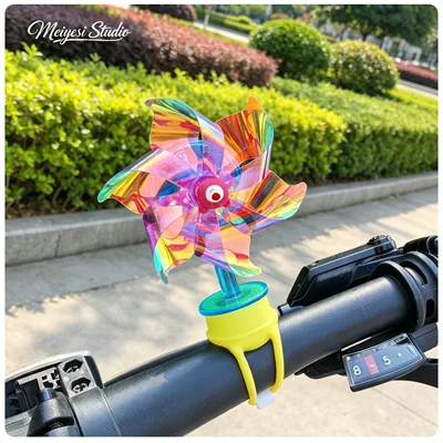 Car ornaments ornament, motorcycle decorative handlebar - pink-strawberry-bear-windmill-strap-version