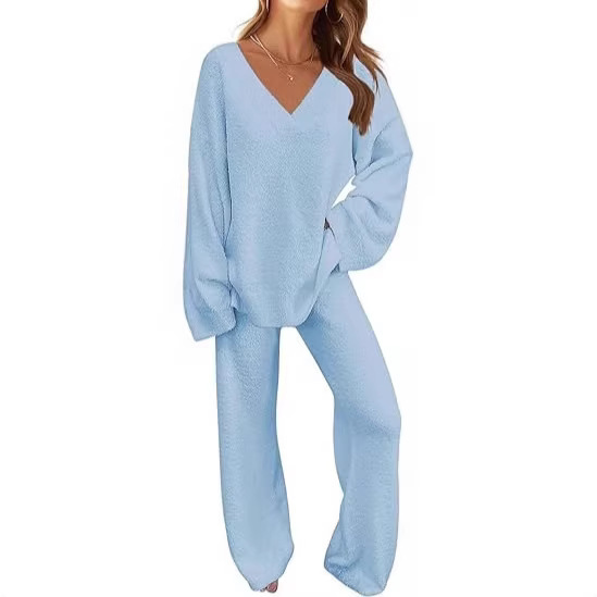 Amazon's Best-Selling European and American Products for Autumn and Winter, Loose and Casual V-Neck Pullover Long-Sleeved Sweater Two-Piece Set, Fashionable Amazon's Best-Selling European and American Products for Autumn and Winter, Loose and Casual V-Neck Pullover Long-Sleeved Sweater Two-Piece Set, Fashionable