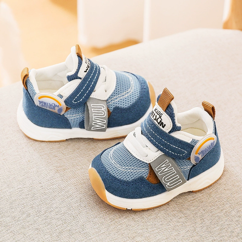 2023 весна и осень новая детская обувь для малышей с мягкой подошвой и защитой от падения обувь для мальчиков Meccan Toe дышащая детская обувь для девочек