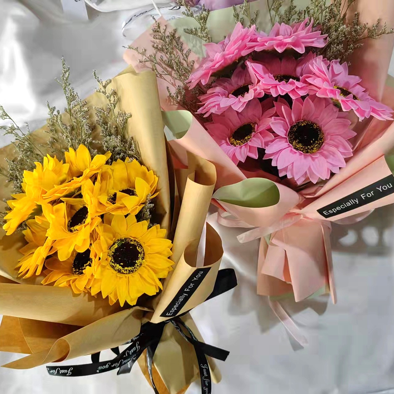 教师节花束向日葵香皂花束春游野餐道具节日仿真干花伴手礼批发